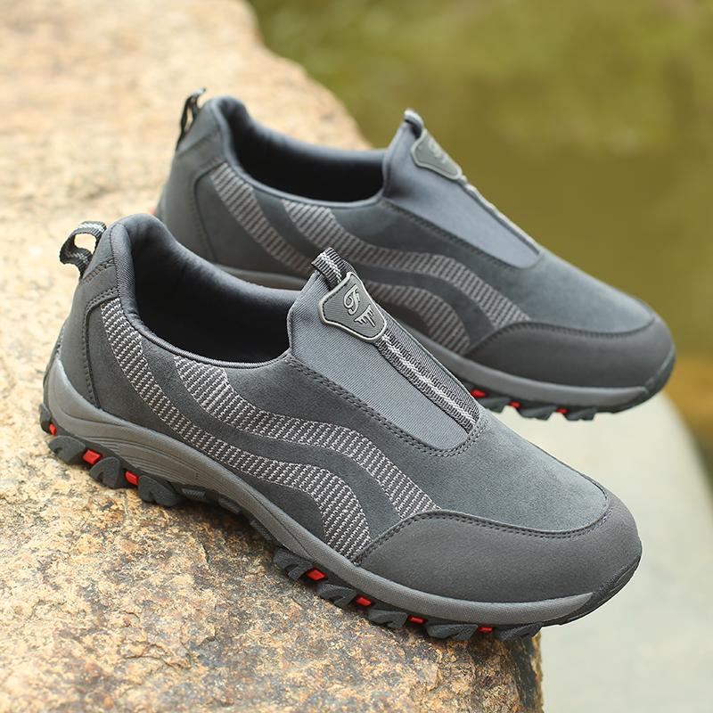 Fashion Outdoor Men's Casual Shoes Sneaker Outdoor Climbing Soft Comfortable Running Shoes Suede Leather Anti-skid Walking Footwear
