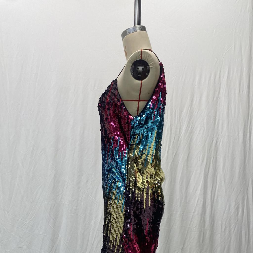 Deep V Neck Autumn Silver Sequined Backless Sexy Dress Women Off Shoulder Mini Christmas Party Club Vestidos