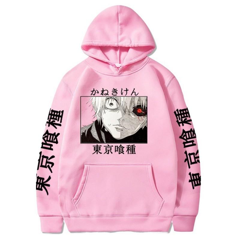 Anime Hoodie Ken Kaneki Graphic Print Streetwear Casual Sweatshirt Men Fall