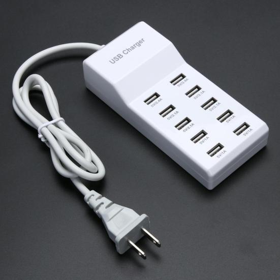10 Port Fast Port Power Strip USB Charging Adapter Wall Travel Desktop Charger