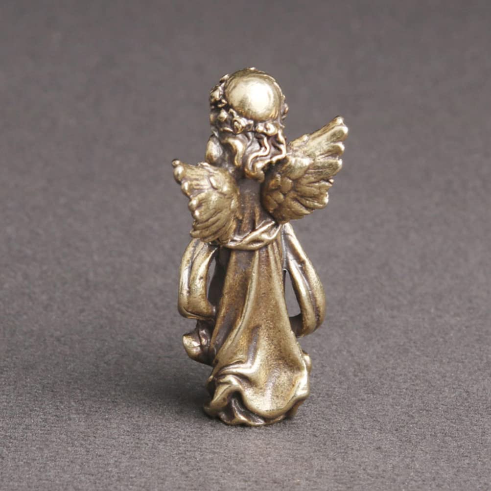 OUNONA Angel Interior Prayer Brass Mini Garden Cute Angel Photo Desktop Decor Figurine, Decor, Ornament, Sculpture, Decoration, Statue, Prop,