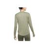 Nike Dri-Fit Logo Print Quick-Dry Eco-Friendly Reflective Round-Neck Long-Sleeve Running T-Shirt Women Tops Olive-Green CU3278-222