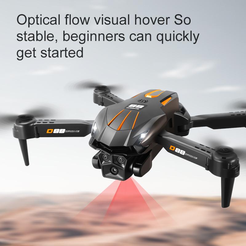 2025 New D88 RC Mini Drone 8K HD Dual Camera Aerial Photography Optical Flow Hovering Gesture Shooting Folding Quadcopter Toy Gift