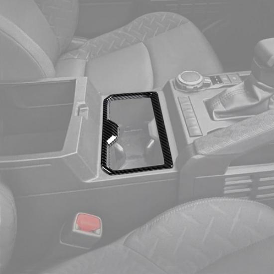 Car Water Cup Holder Frame Trim Cover Fit For Toyota 4Runner 2025+ Carbon Fiber