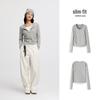 Semir Women's Slim Fit Faux Two-Piece Short Long Sleeve T-Shirt