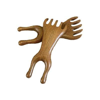 Pettine Massaggiante Meridiani Corpo Sandalo Corna di Cervo Denti Larghi Agopuntura Aiuta Circolazione Sanguigna Antistatico Capelli Lisci