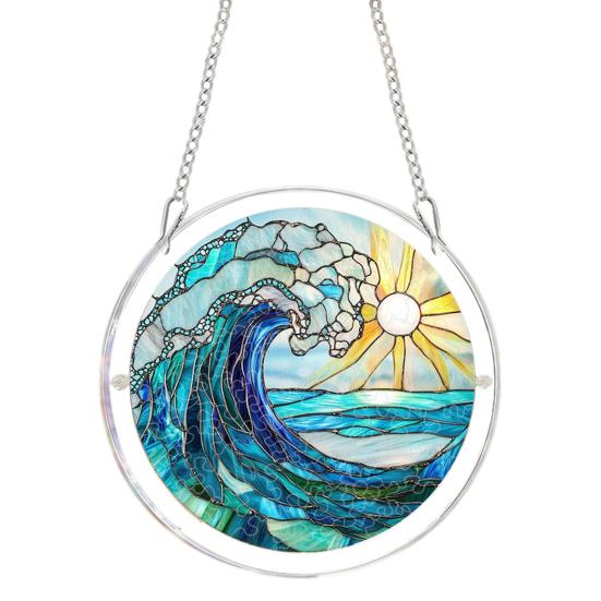 

Acrylic Puzzle Suncatcher, Stained Glass Sun Catcher Panel, Style Window Hanging DIY Puzzle Jigsaw Art 18cm