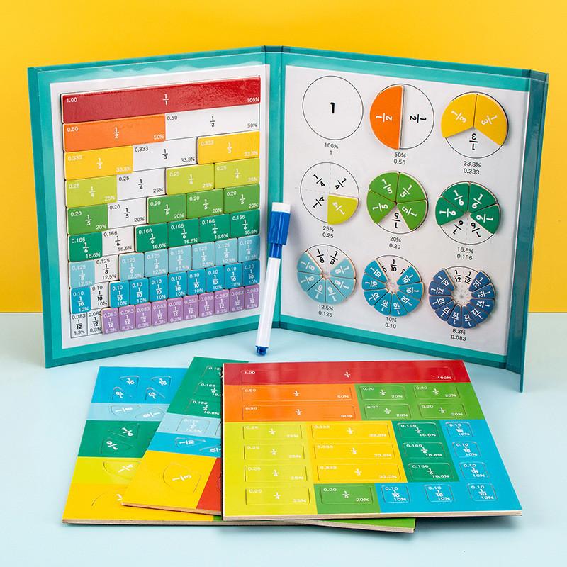 Educational Magnetic Fraction Book With Water Pen For Kids Learning And Math Practice