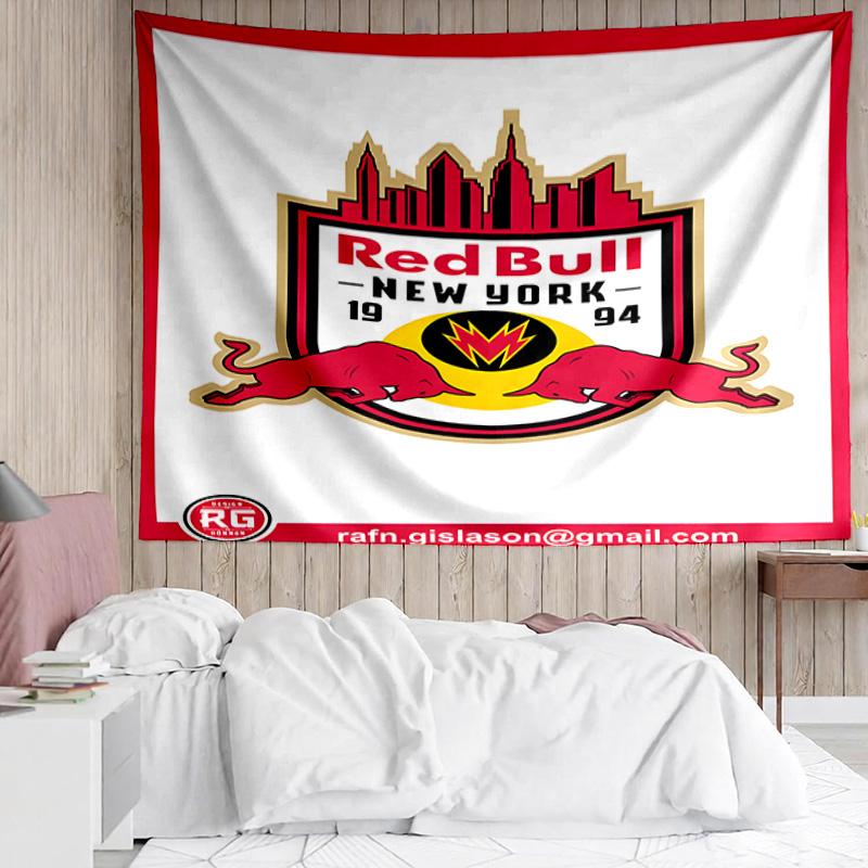 New York Red Bulls Crest Tapestry, Unique Design Tapestry, Suitable for Bedroom,Livingroom, Playroom,Heartwarming Fan Holiday Gifts