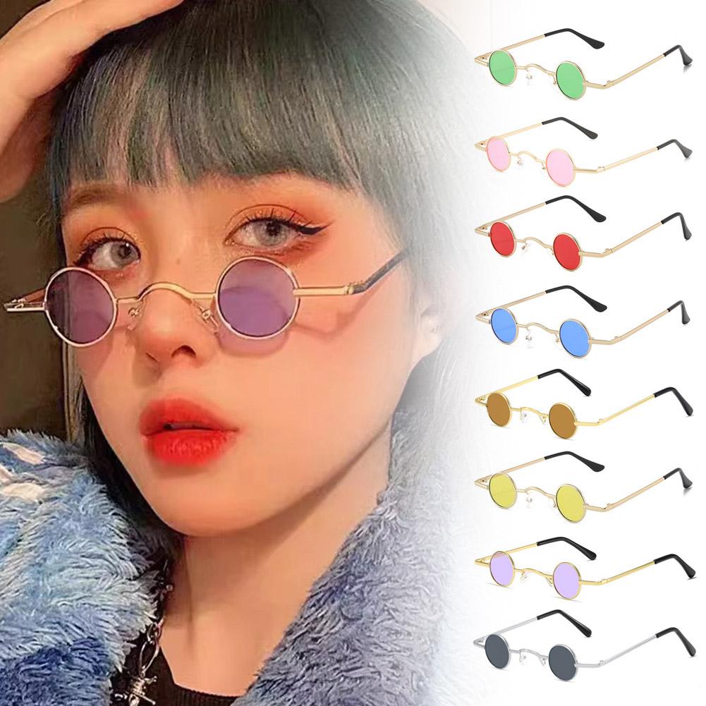Retro Hippie Small Round Sunglasses For Men Women Vintage Metal Frame Mini Round Sun Glasses Hip-hop Eyewear UV400 For Outdoor