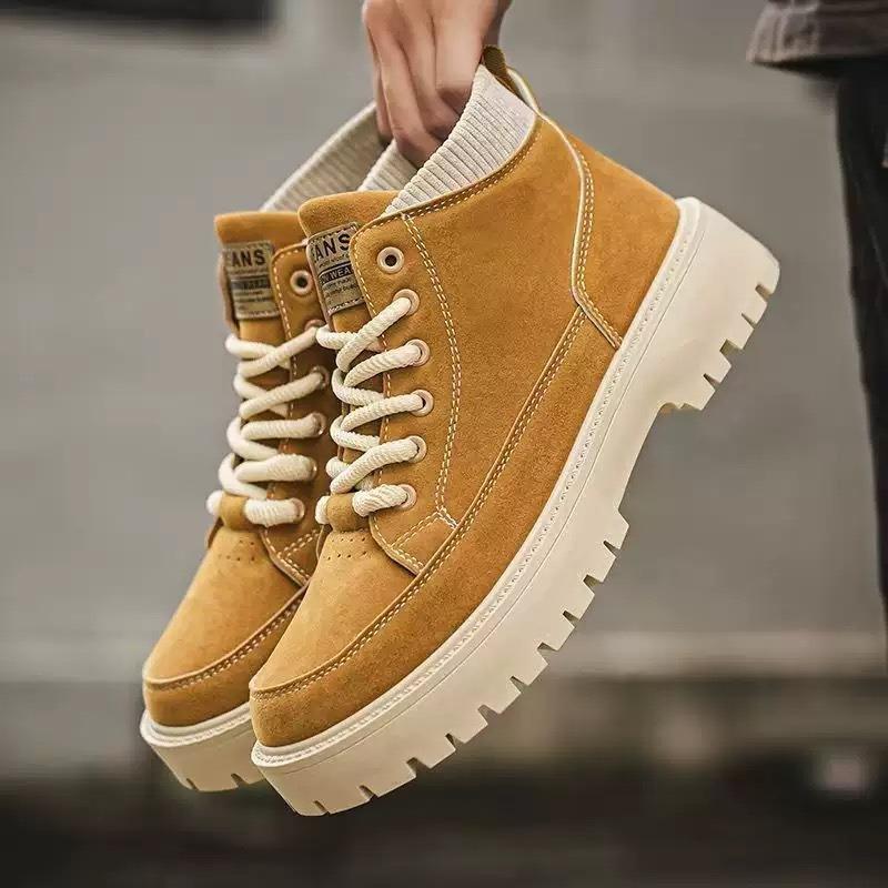 Autumn men's shoes new high-top Martin boots men's trend versatile platform non-slip sports casual short boots tooling shoes