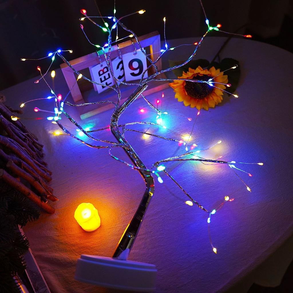 108 LED Tabletop Bonsai Tree Lights With Remote Night Light Shimmer Tree Lamp For Christmas Valentine's Home Decoration New 2025
