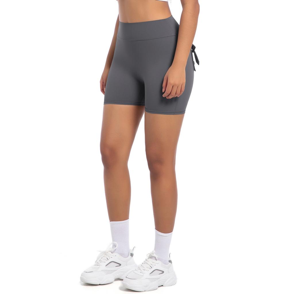 New Peach Hip Workwear Tight Shorts For Women, High Waisted Elastic Hip Lifting Button Yoga Pants, Quick Drying Running And Fitness Pants