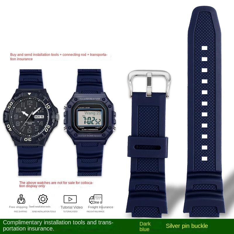 Colorful Silicone Watch Strap for Casio W-218H MRW-210H Ae-1200 /1100 / F-108 /sgw300 /400 /w-800h Replacement Male Rubber Strap