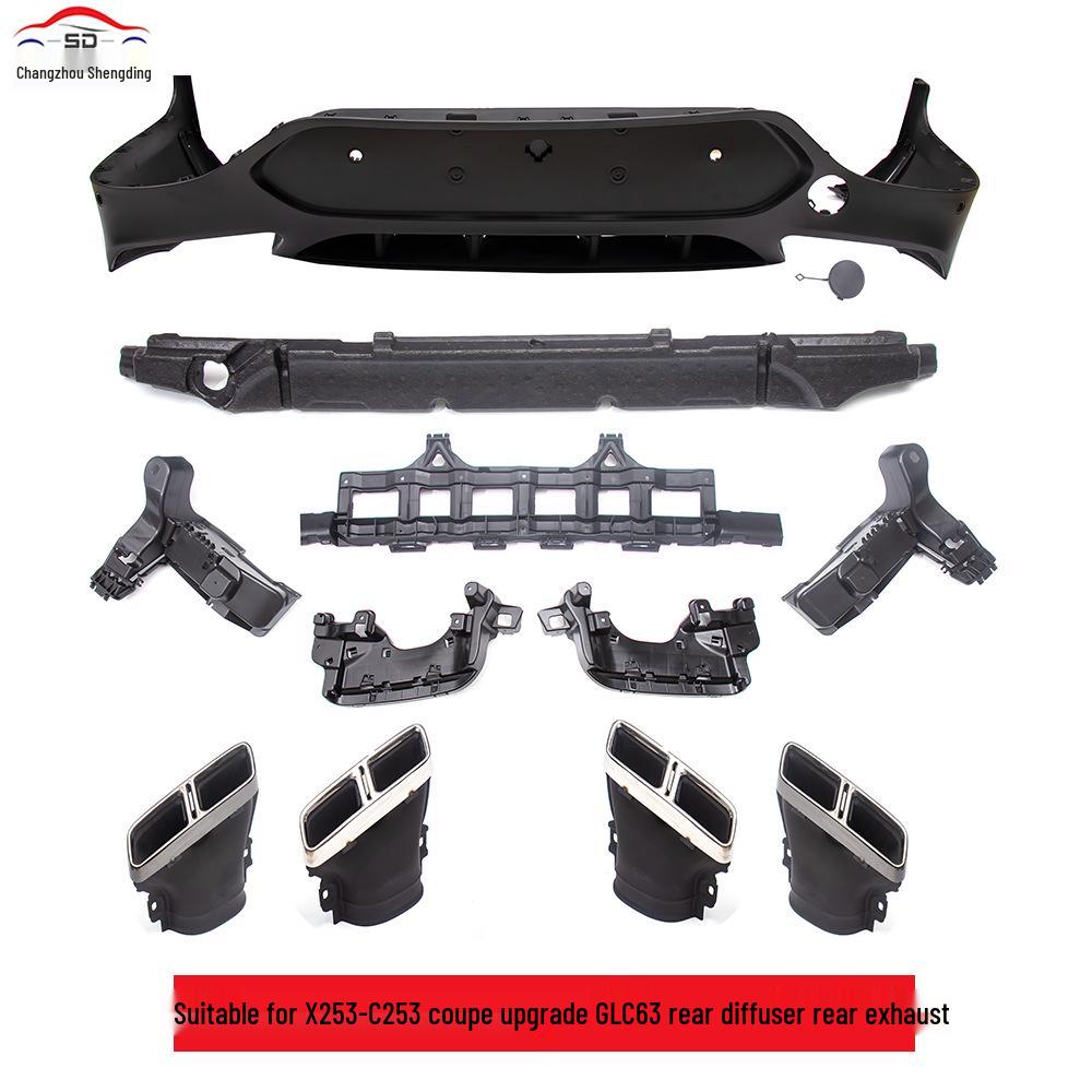 GLC-Class (2016+) X253-C253 Coupe Rear Diffuser & Exhaust Tips Upgrade for Mercedes-Benz.