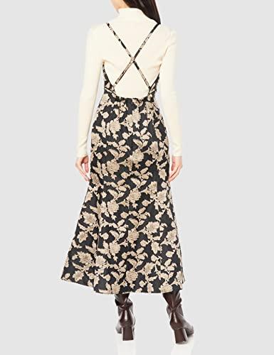 Snidel Women's Jacquard Caminarrow Jumper Skirt SWFO225144, Black, Size 0