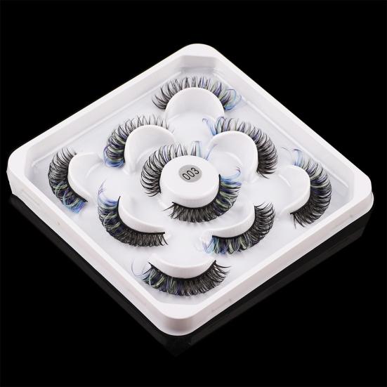 Yousheng 1 Box False Eyelashes Dramatic 3D Effect Colorful Colored Russian Strip Lashes Eyelashes Extension Make Up for Female