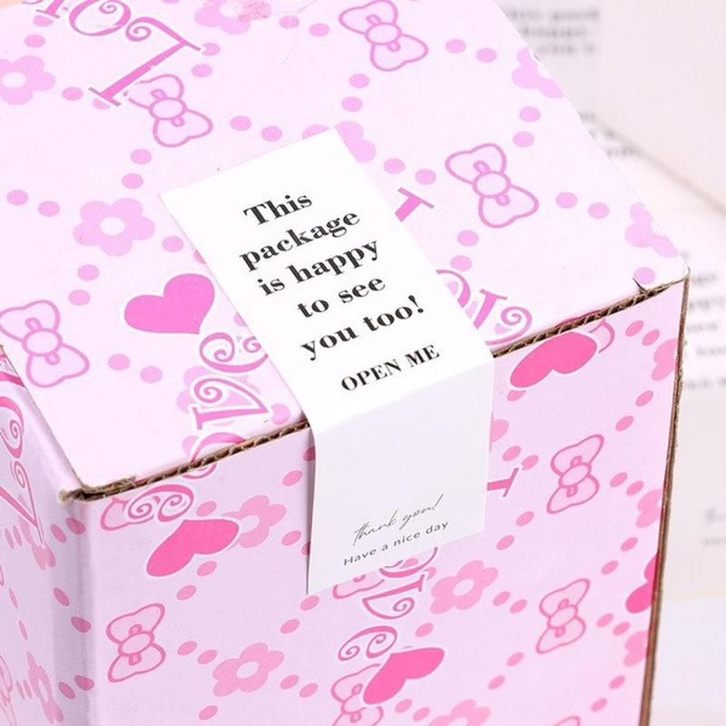 50Pcs  3*9cm Thank You Stickers Seal Labels Small Business Commodity Packaging Sealing Decoration Stickers