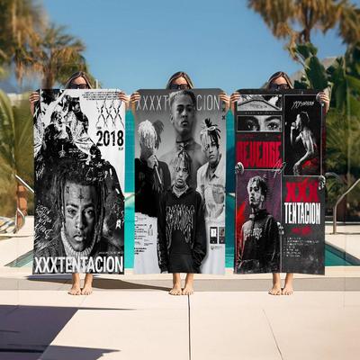 Hip Hop Z-XXXTentacion Microvezel Deken Sneldrogende Strandlakens Oversized Bedrukking Super Absorberend Zwembad Deken