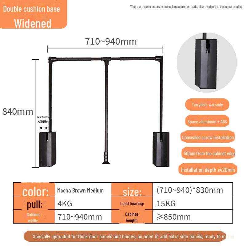 Cloakroom Pull-Down Clothes Hanger Wardrobe Lift Rod