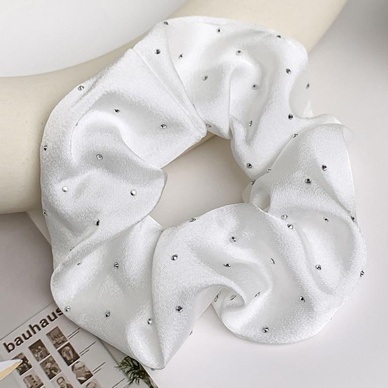 2025 Fashion Summer New Style Women Silk Satin Scrunchies Korean Ladies Girls Elastics Hair Band Ponytail Hold Hair Accessories