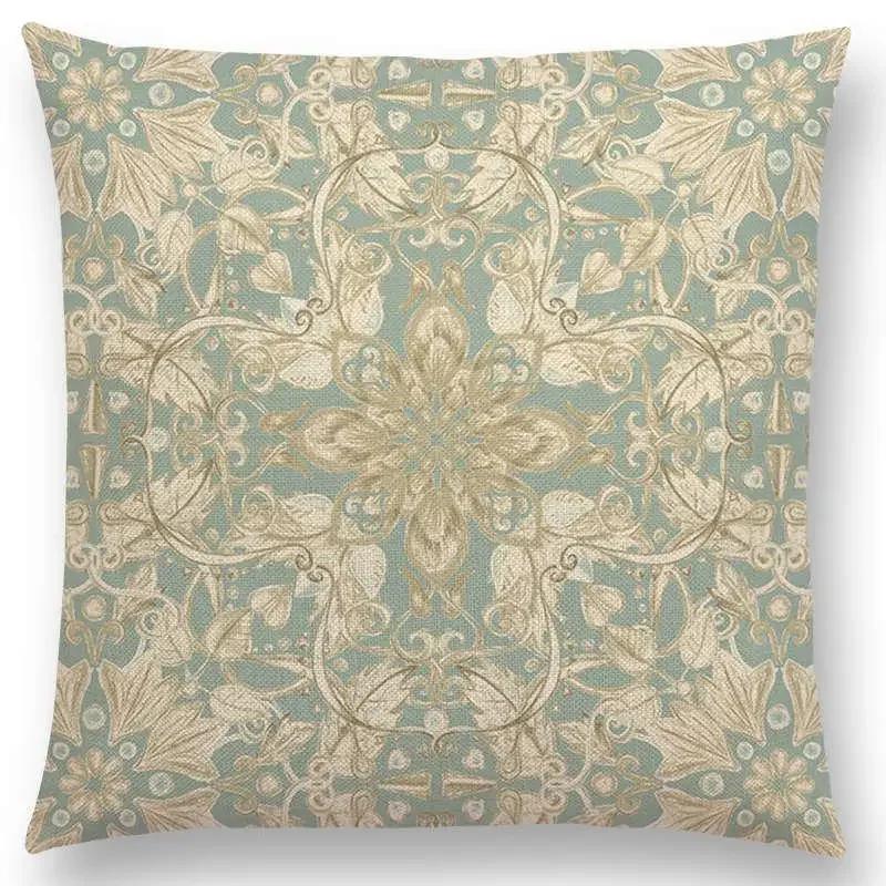 

Новые Фантастические Цветы Снежинки Великолепный Цветочный Дудл Красочный Декоративный Узор Мандалы Наволочка для Подушки Диванная Наволочка 66x66cm золотистый