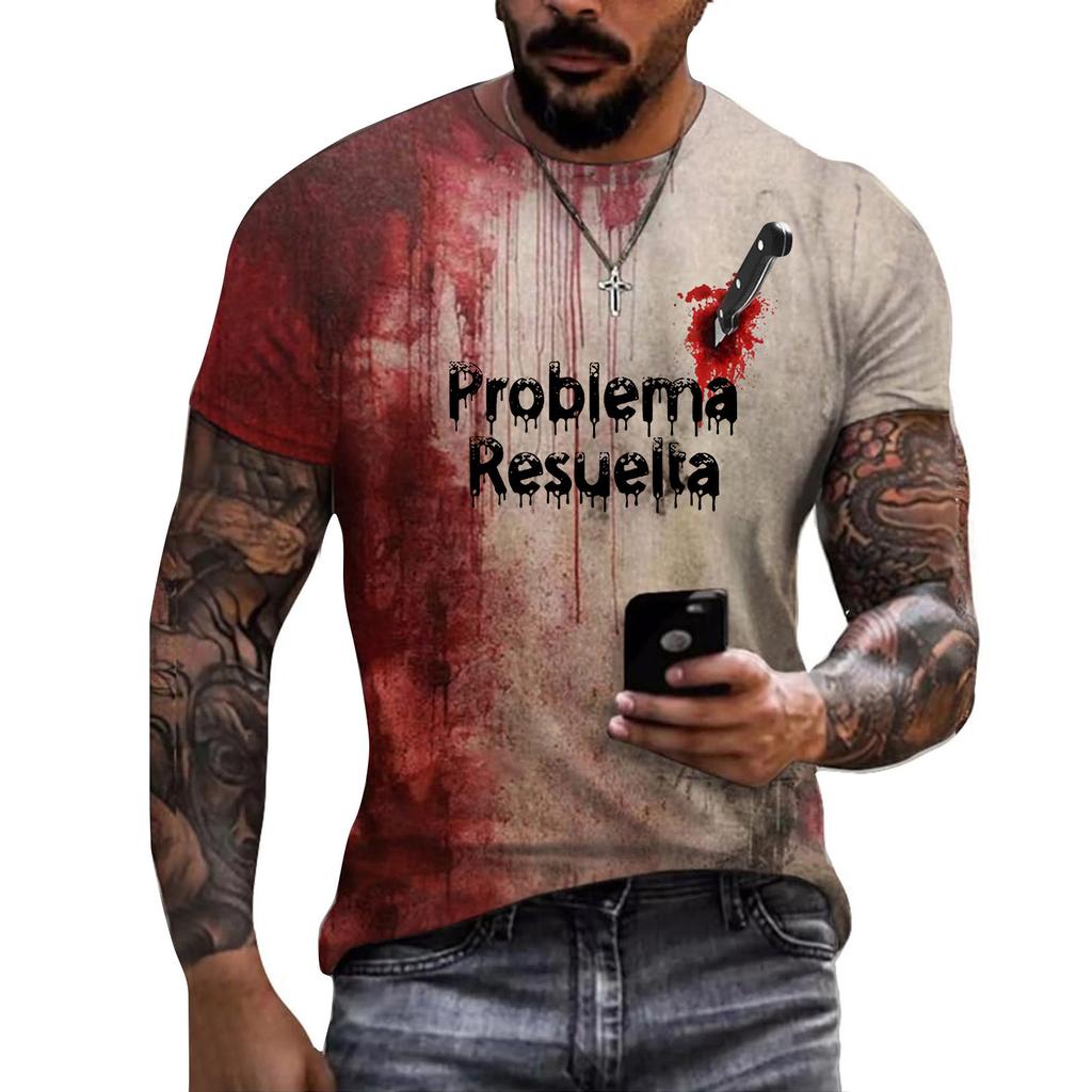 Unisex Summer Printed T-Shirt Unisex Loose Casual Short Sleeve Top