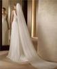 Elegant Single Layer Long Train Wedding Veil with Iron Comb
