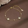 Elegant Four-Leaf Clover Stainless Steel Necklace and Earring Set