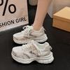 Platform Dad Shoes Women's Height Increase Versatile Casual Shoes 2024 Autumn and Winter New Mesh Breathable Korean Version Sports Shoes