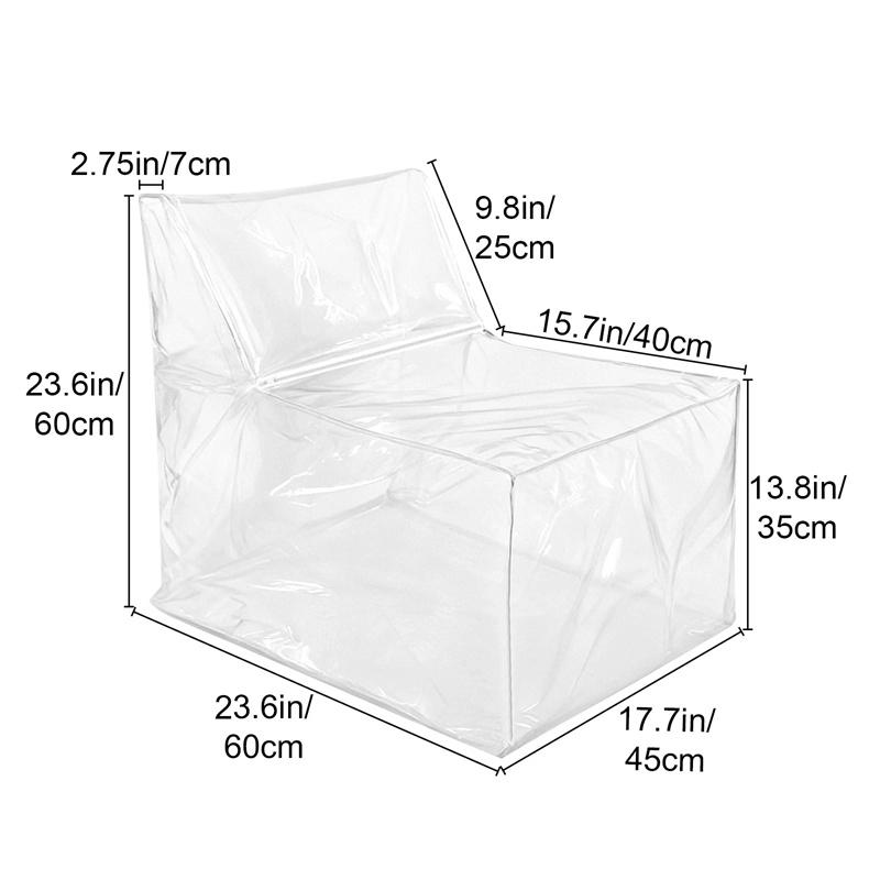 

Kids 2in1 Storage Stool Chair Thickened PVC Toy Organizer Bag Transparent Seat Box For Home Bedroom Playroom one size прозрачный