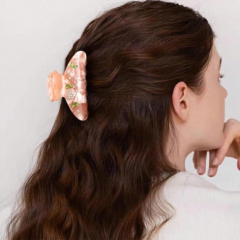 1 szt. Modny, błyszczący kolor, wodny diament, klamra do włosów, akrylowe akcesoria do włosów, minimalistycznie pleciona spinka do włosów dla dziewcząt