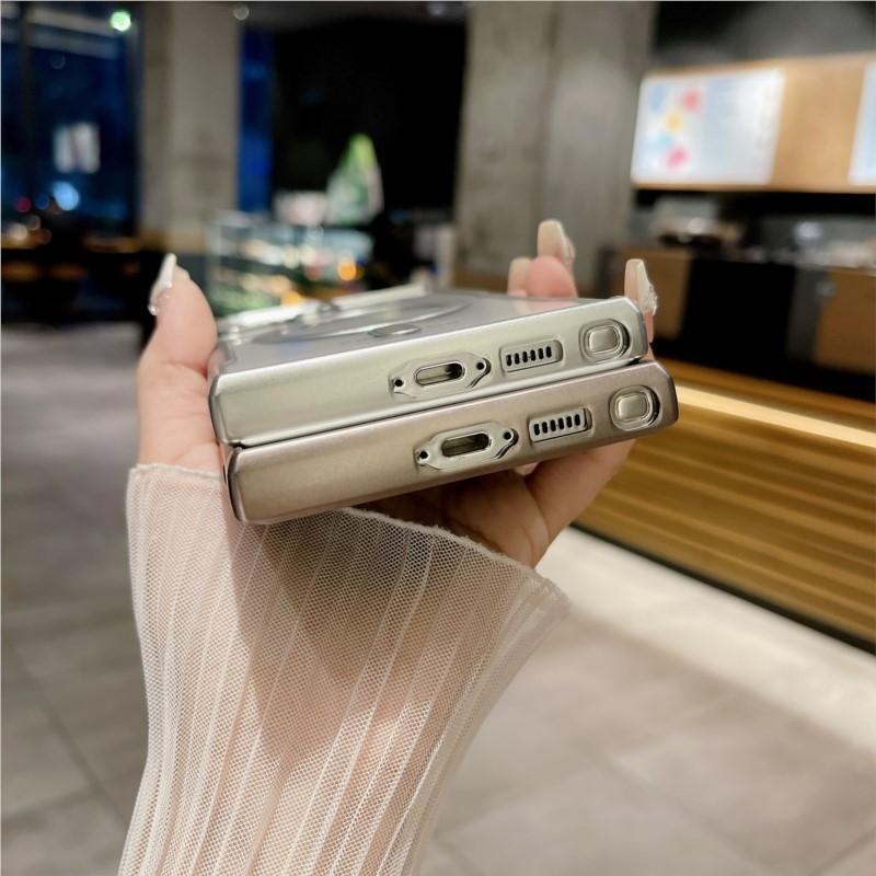 Matte Plating Magsafe Phone Case For Samsung Galaxy S24 Ultra S23 Plus S22 Ultra Magnetic Wireless Charging Silicone Transparent Cover Bumper
