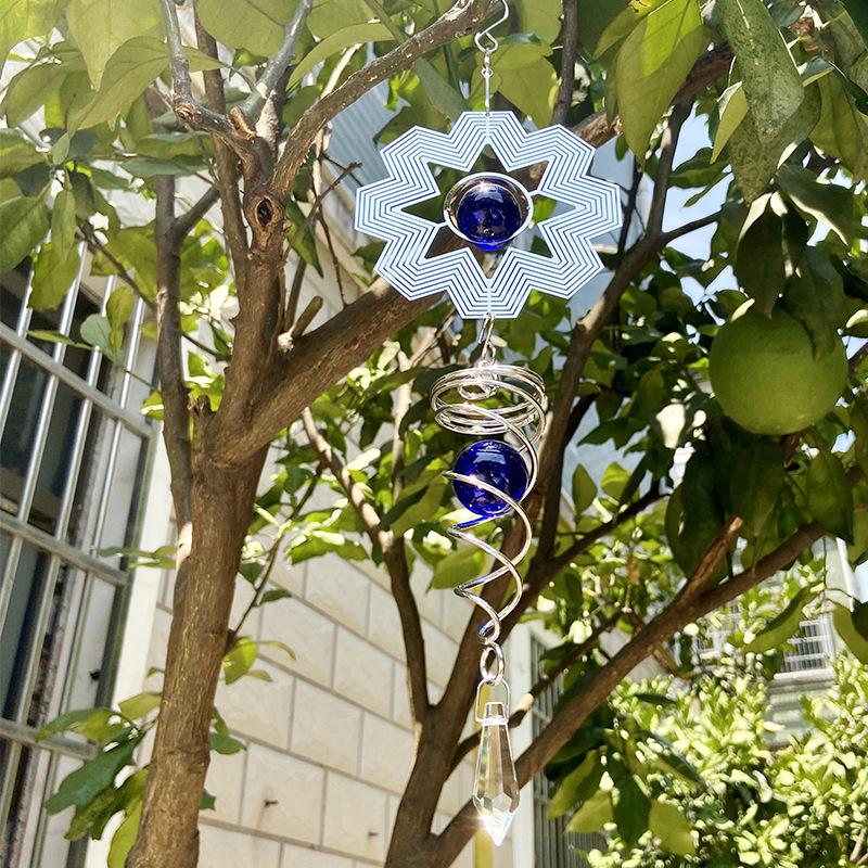DIY 3D Metal Wind Spinner Dynamic Wind Chime Hanging Garden Decor