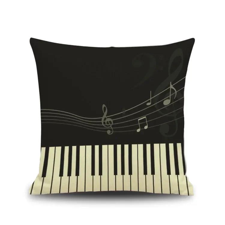 Piano Key Wonderful Notes Decorative Pillowcase Car Sofa Art Piece Office Seat Cushion Cover Home Decoration