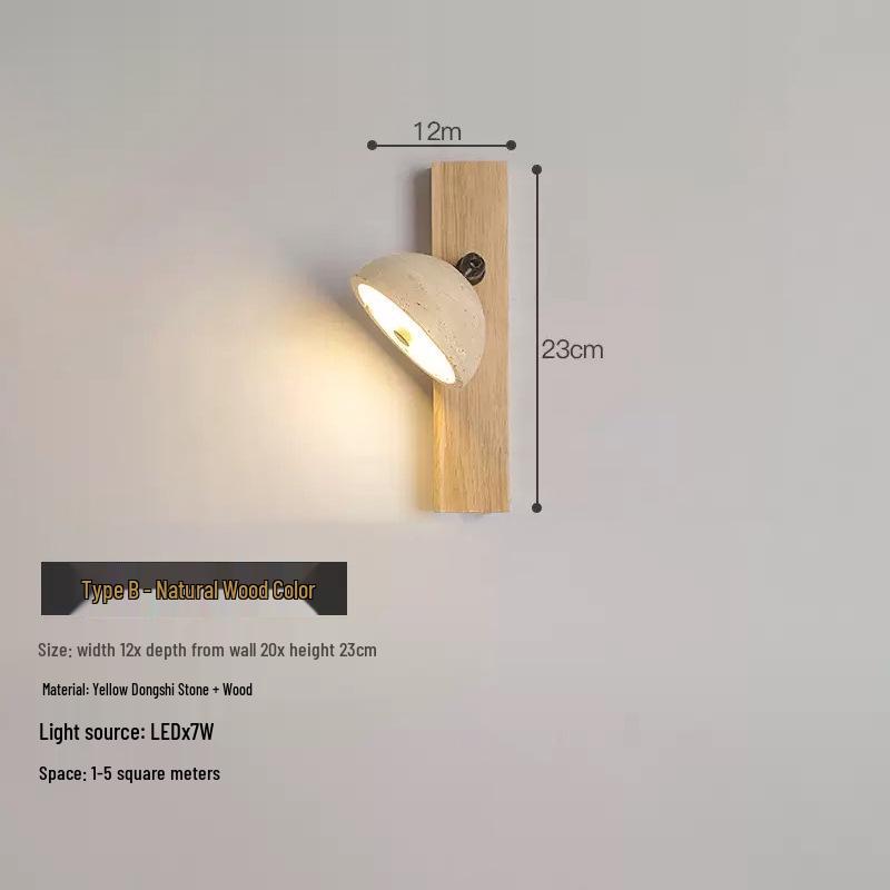 Wabi-Sabi Mid-Century Creme Wandlampe für Schlafzimmer oder Wohnzimmer