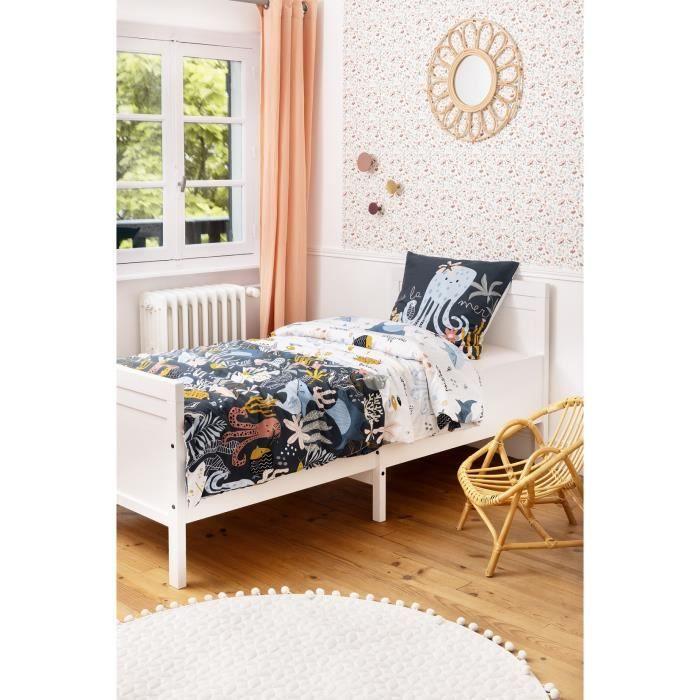 Housse de couette + taie - Octopia - Le Poulpe - 140 x 200 cm - 100% Coton - Imprimé recto/verso