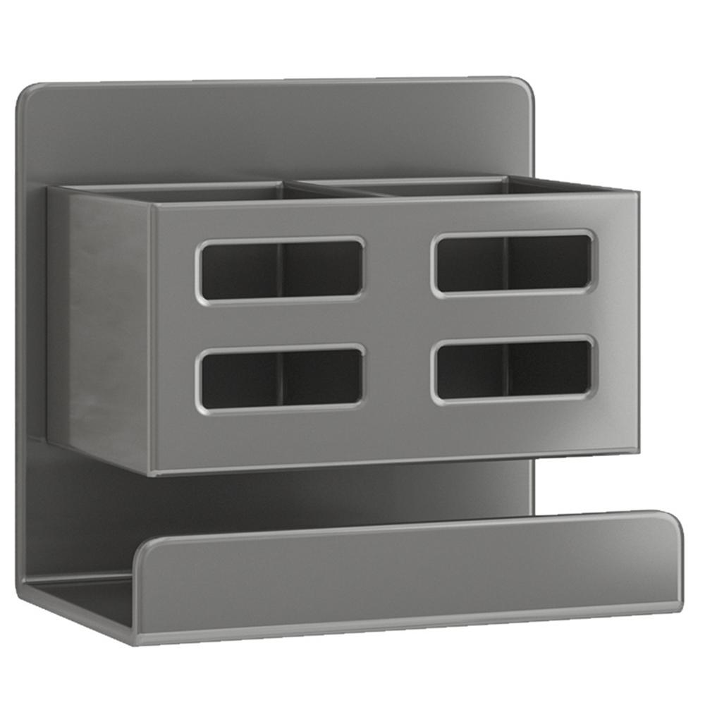 

Новый настенный держатель для электробритвы, не требующий сверления, коробка для хранения кистей для макияжа, органайзер для туалета, прочный для дома, ванной комнаты серый