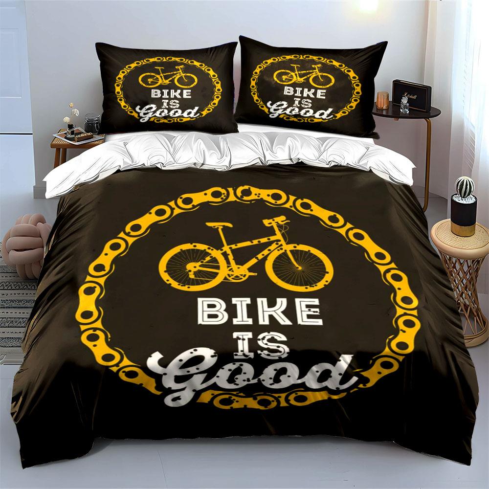 Yellow bicycle chain circle. Bedding sets Duvet cover sets Duvet covers Pillowcases(1*Duvet Cover 2*Pillowcases without duvet insert)