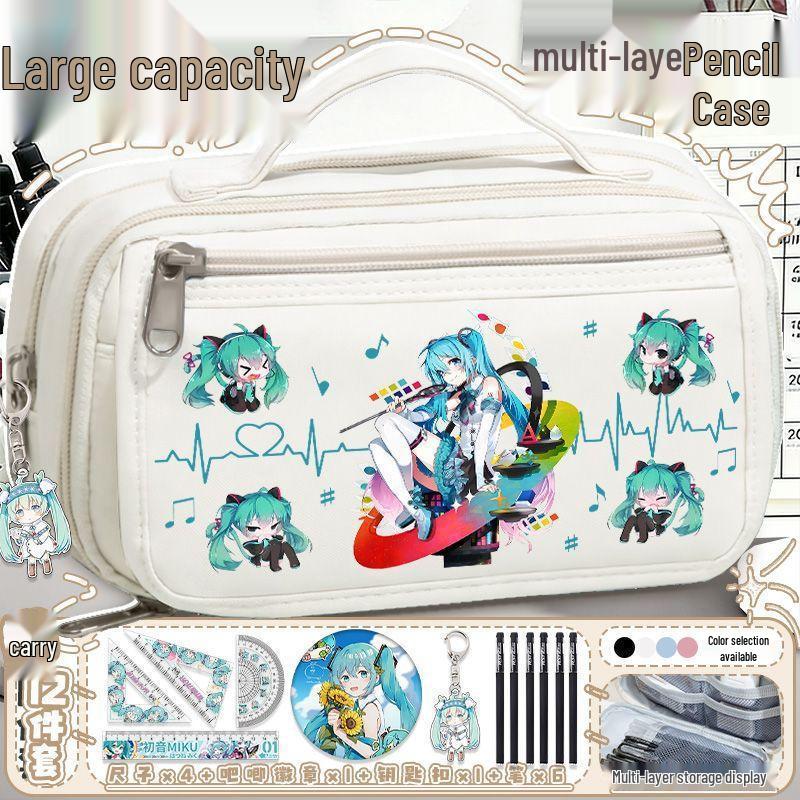 Astuccio Grande Capacità Hatsune Miku per Studenti e Ragazze - Borsa Portatile