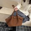 Matte Finish Underarm Bag Large Capacity Vintage Velvet Tote Bag Inner Pocket Suede Material Shoulder Bag Casual Commuting