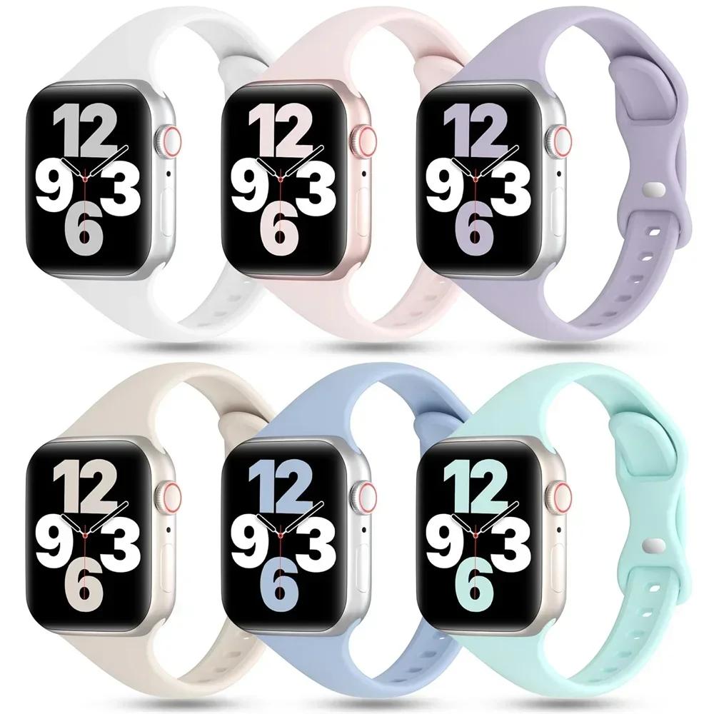 Slim Silicone band For apple watch 11 10 46mm Ultra 3-2 49mm series 9-8-7 41mm 45mm 44mm sport bracelet iwatch 4 6 5 SE 3 Strap