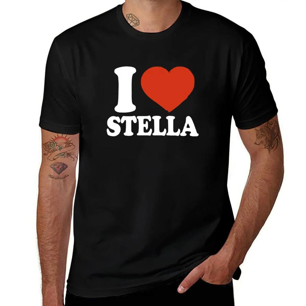 I Love Stella T-Shirt blacks vintage clothes cute clothes cotton graphic tees plain black t shirts men
