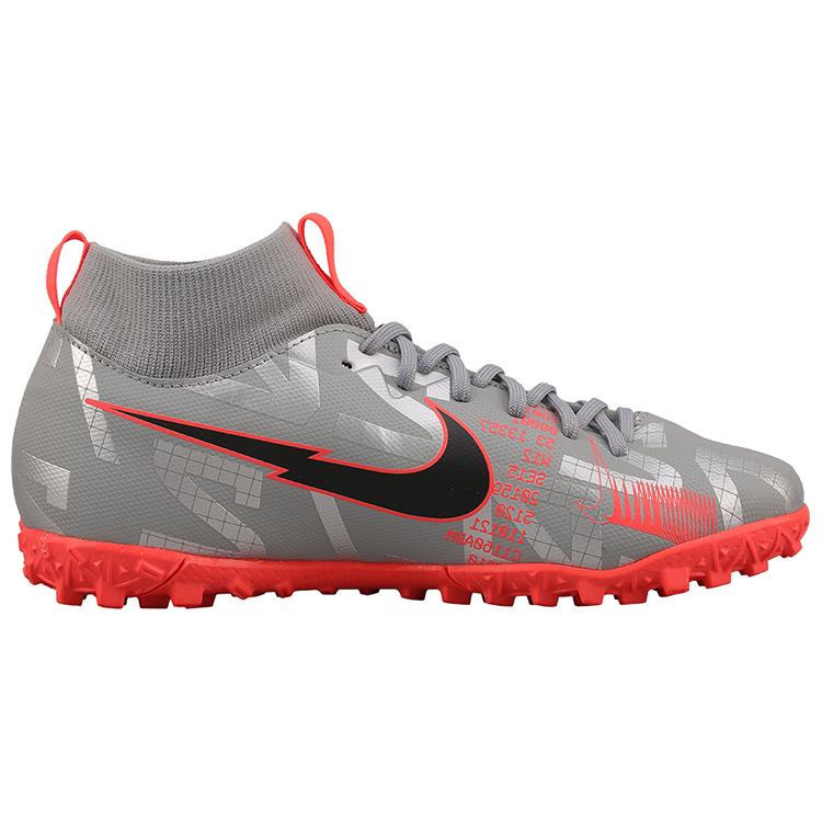 Nike Mercurial Superfly 7 Abrasion Resistant Abrasion Resistant Mid Top Kids' Soccer Shoes Silver Gray Pink Kids' AT8143-906