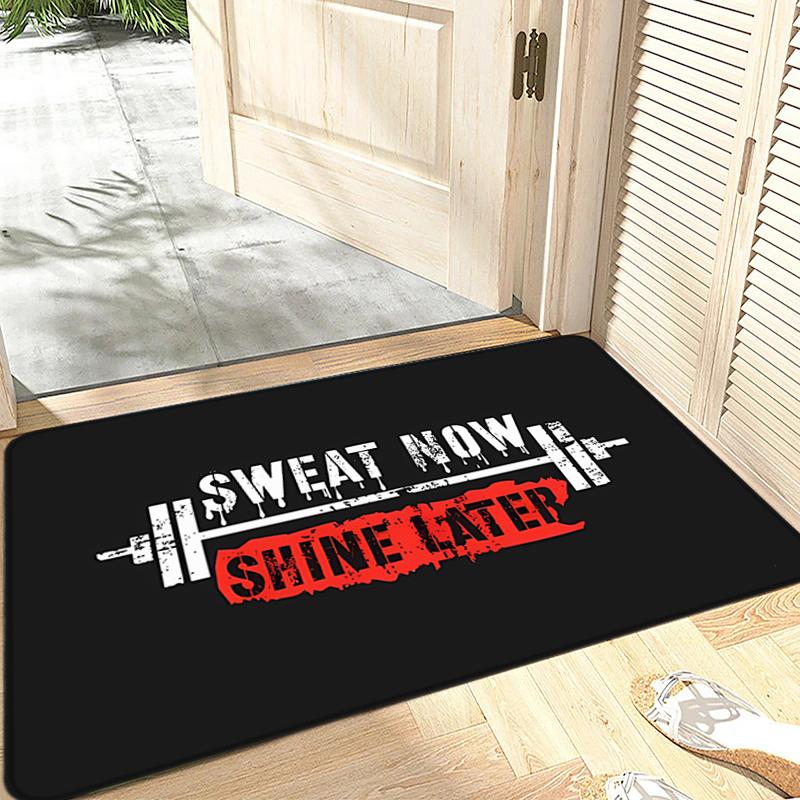 Floor Mat GYM Exercise Time Non-slip Foot Rug for Entryway Hallway Carpet Kitchen Water Adsorbed Rugs Bedside Mats Home Decor