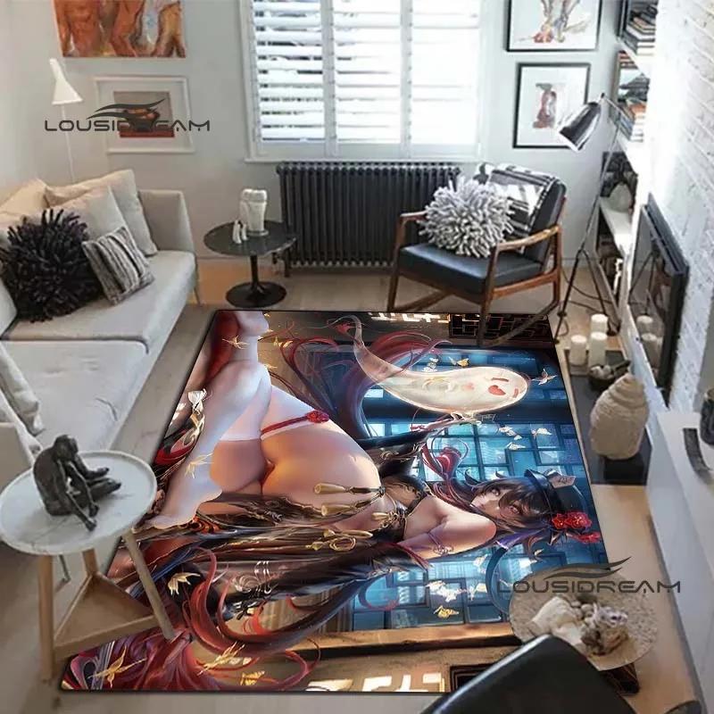 Genshin Beauty Sexy Carpet and Rug Game Otaku Anime Rug Living Room Bedroom Area Soft Carpet Study Porch Bedside Non-slip Mat