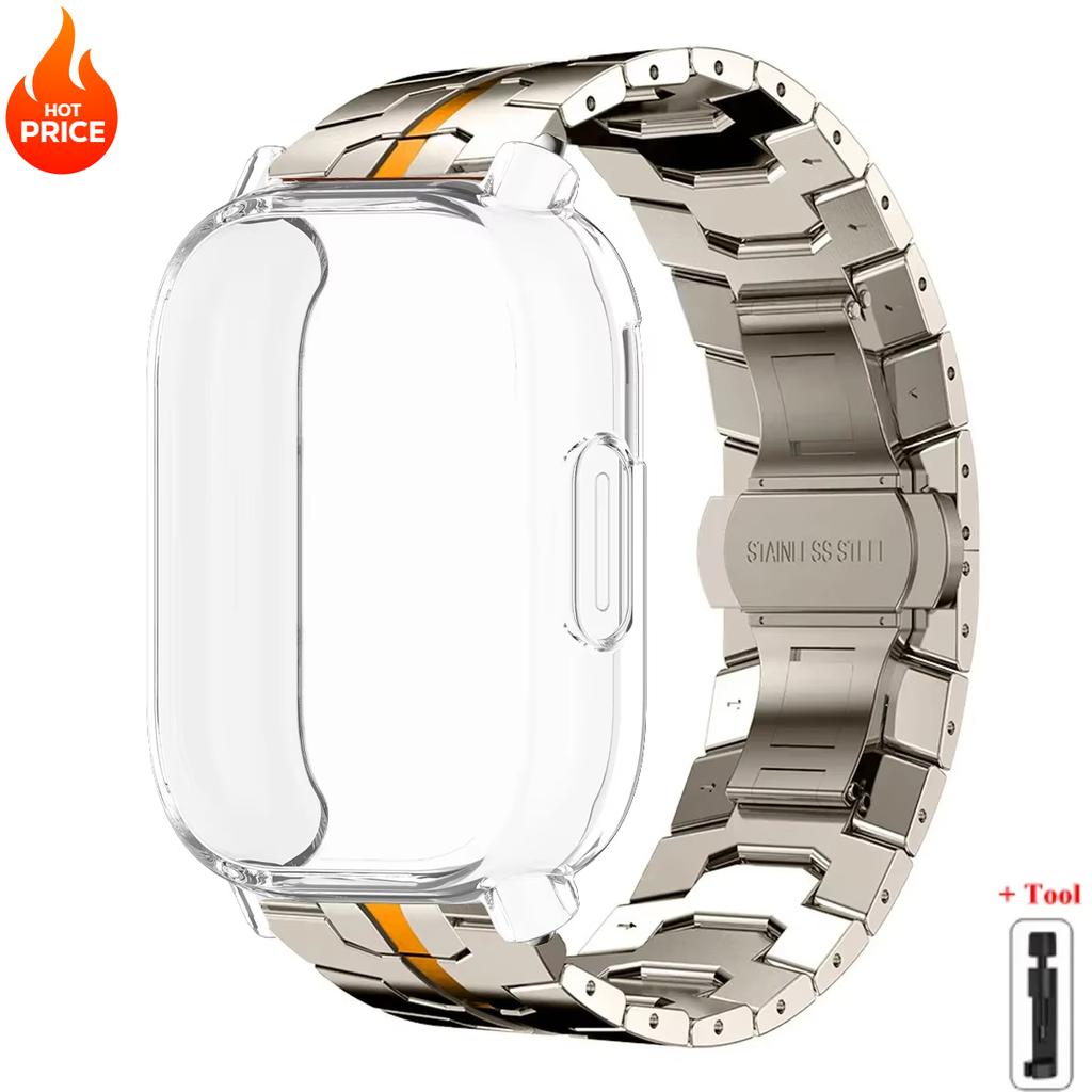 Carcasă+Curea Pentru Redmi Watch 5 Active Husa Moale din TPU Pentru Xiaomi Redmi Watch 5 Lite Brățară Metalică de Lux Brățară din Oțel Inoxidabil