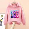 Demone Hunter Girl's Pink Hooded Streetwear Autumn Cute Anime Baby Pullover Kids Y2K Kawaii Long Sleeved T-shirt Casual Clothes