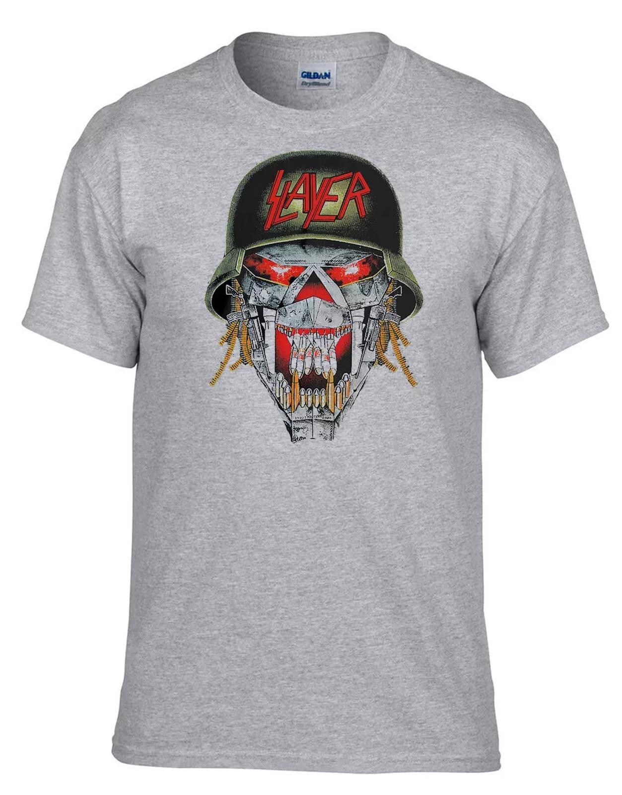 Slayer Rock Band Rock Music Legends Grey T-Shirt -520_Grey- M