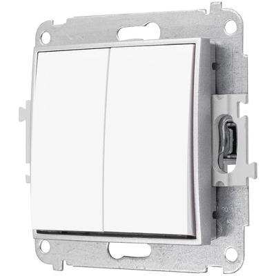 Double Switch Without Frame, Karlik Mini, White/silver